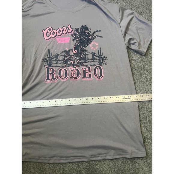 Gray And Pink Coors Lite Rodeo Soft Ladies  T Shirt  M/Large New‎ - Picture 3 of 6